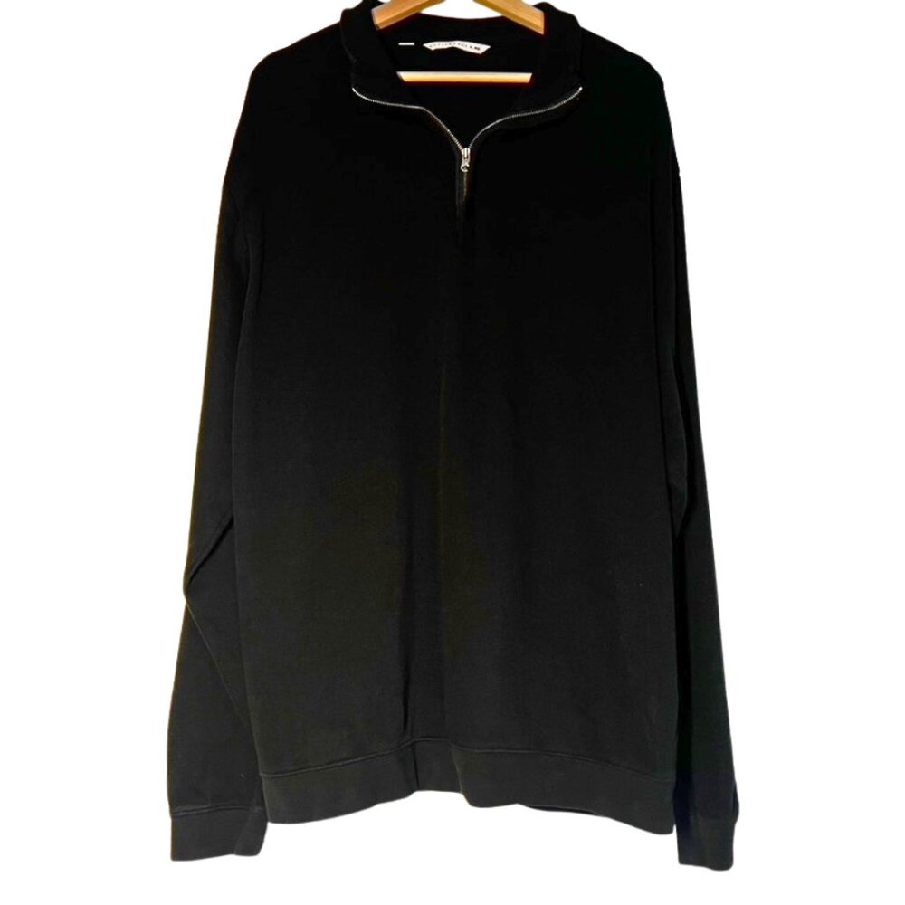 Cutter & Buck Mens Pullover Sweater 1/4 Zip Up Neck Activewear Black Size XL